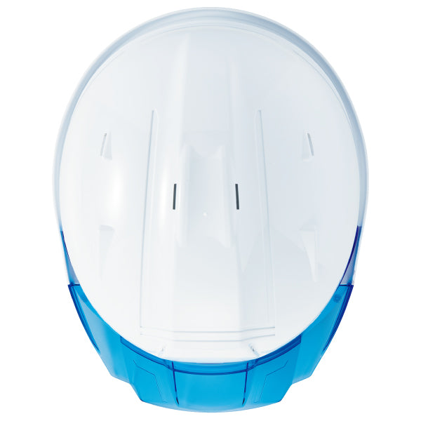 ヘルメット：白、バイザー：ブルー（上面形状）