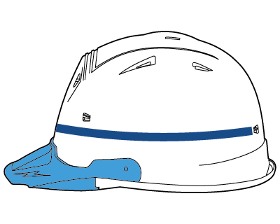 ヘルメットラインテープ 10mm幅のイメージ図