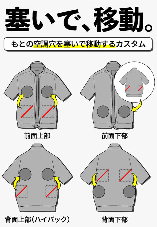 空調服® ファンの穴位置移動カスタム