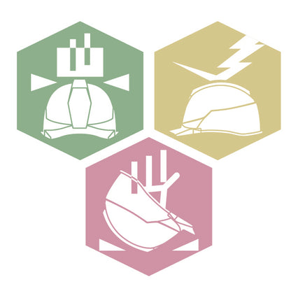 飛来落下物用・墜落時保護用・電気用すべてに対応